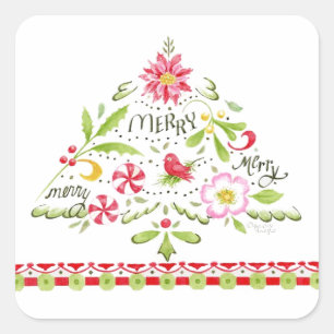 Joyeux Joyeux Stickers Arbre de Noël