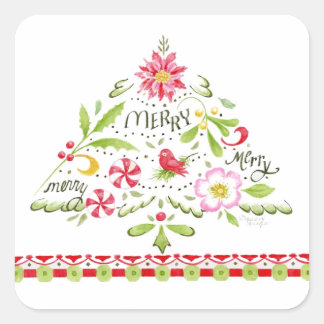Joyeux Joyeux Stickers Arbre de Noël