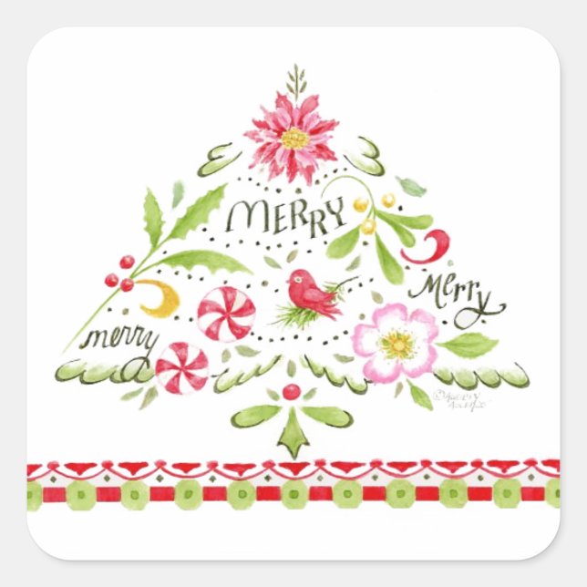Joyeux Joyeux Stickers Arbre de Noël (Devant)