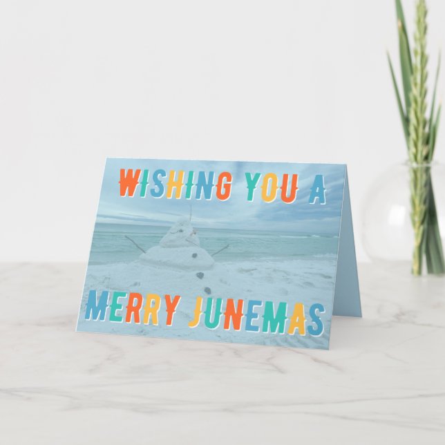 Joyeux Junemas carte de neige fondue (Devant)