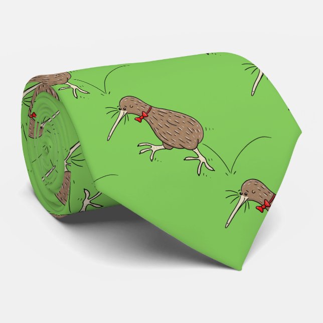 Joyeux kiwi de saut avec dessin de cravate arc (Roulé)