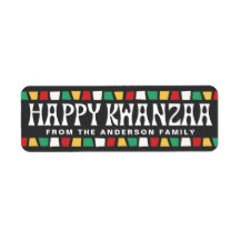 Joyeux Kwanzaa mosaïque africaine bordures nom per