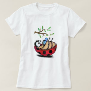 Joyeux Ladybug avec le T-shirt amusant de téléphon