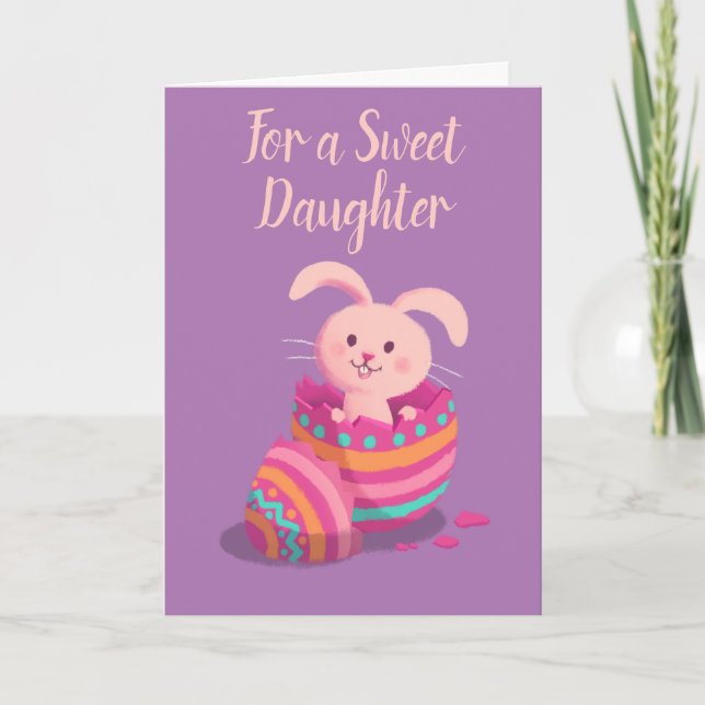 Joyeux lapin de carte de Pâques sur mesure dans un (Devant)