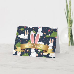 Joyeux Lapin de Pâques Cartes de fin de année flor