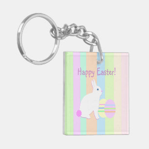 Joyeux lapin de Pâques et oeufs sur les bandes