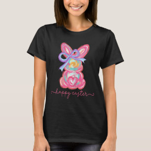 Joyeux lapin de Pâques T-shirt coup de pinceau Fem