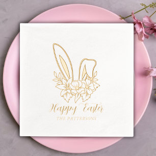 Joyeux Lapin Floral de Pâques oreilles Nom personn