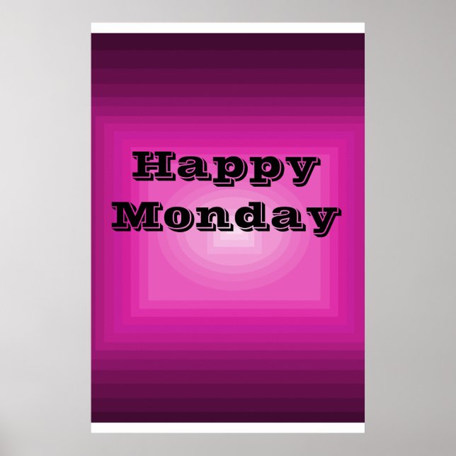 Joyeux lundi Poster rose Couleur code il Jour de l (Devant)