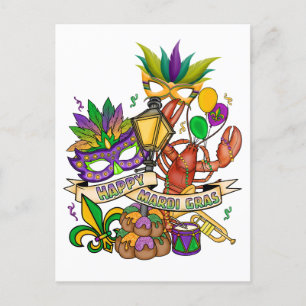 Joyeux Mardi Gras Carte Postale