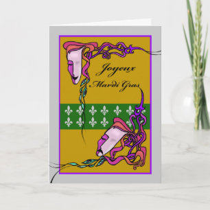 Joyeux Mardi Gras, French Mardi Gras, Masks Card