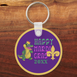 Joyeux Mardi Gras Porte-Clés Gator King