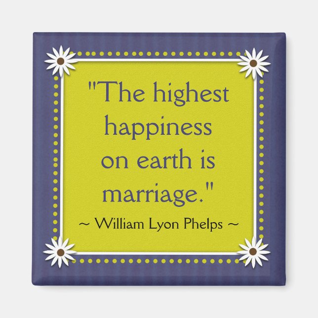 Joyeux Mariage Citations Magnet (Devant)