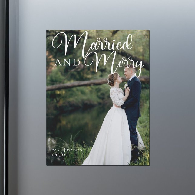 Joyeux marié Mariage photo Magnet de la carte de N (Créateur téléchargé)