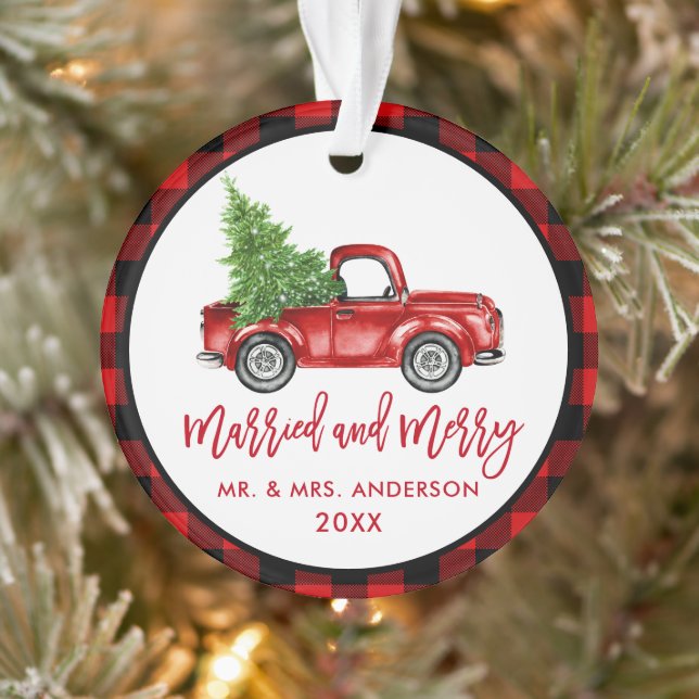 Joyeux marié Vintage camionnette  (Arbre)