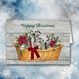 Joyeux Marionnettes dalmate de Noël en panier