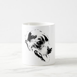 Joyeux mélange Pitbull noir et blanc Portrait Mug