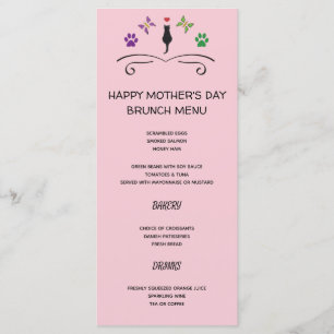 Joyeux menu de la Fête des Mères avec chat noir