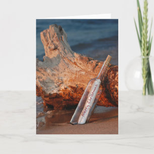 Joyeux message de Noël dans une bouteille Carte de