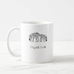 Joyeux mignon Kenya Zebras White Mug