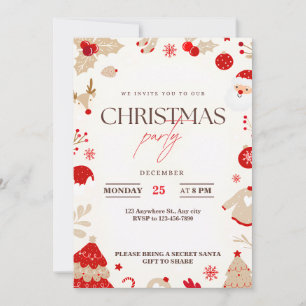 Joyeux moments Elégant Noël Fête Invitations