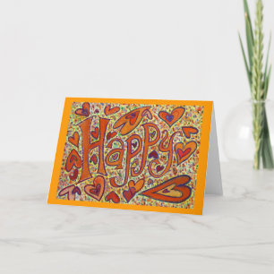 Joyeux Mot Art Inspirationnel Personnalisé Cartes 