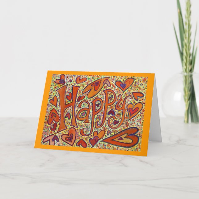 Joyeux Mot Art Inspirationnel Personnalisé Cartes  (Devant)