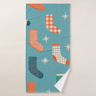 Joyeux motif chaussettes de Noël en illustration.