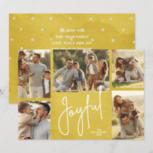 JOYEUX Multi Photo Gold Carte de Noël