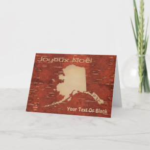 Joyeux Noёl - Alaska On Inner Birch Bark Holiday Card