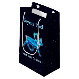 Joyeux Noёl - Blue Caribou (Reindeer) Small Gift Bag