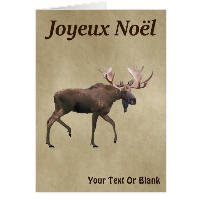 Joyeux Noёl - Bull Moose On Old Paper (Front)