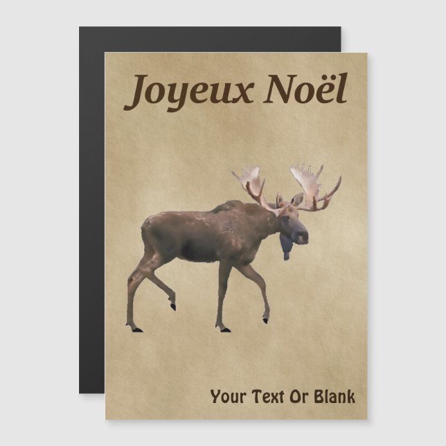 Joyeux Noёl - Bull Moose On Old Paper (Front/Back)