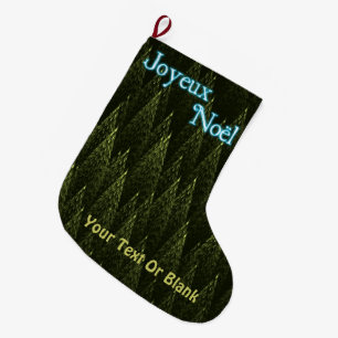 Joyeux Noёl - Conifers Large Christmas Stocking
