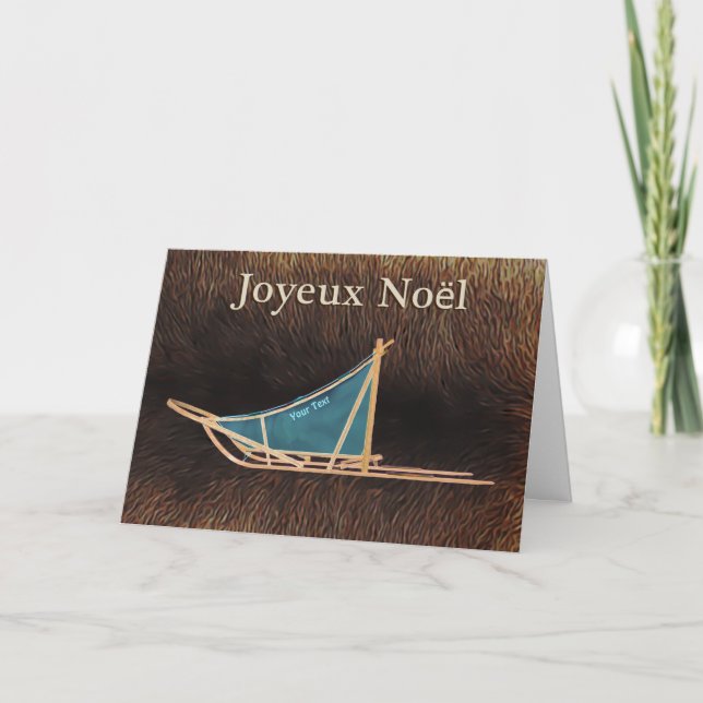 Joyeux Noёl - Dog Sled Holiday Card (Front)