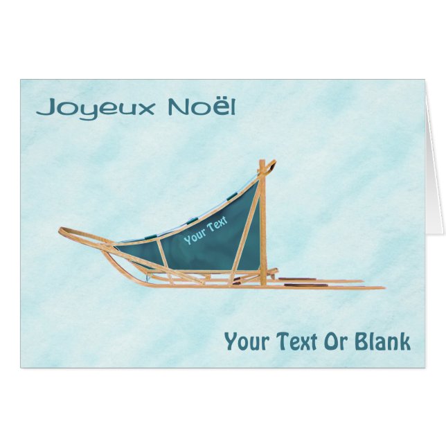 Joyeux Noёl - Dog Sled On Snow (Front Horizontal)