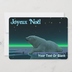 Joyeux Noёl - Ice Edge Polar Bear Holiday Card
