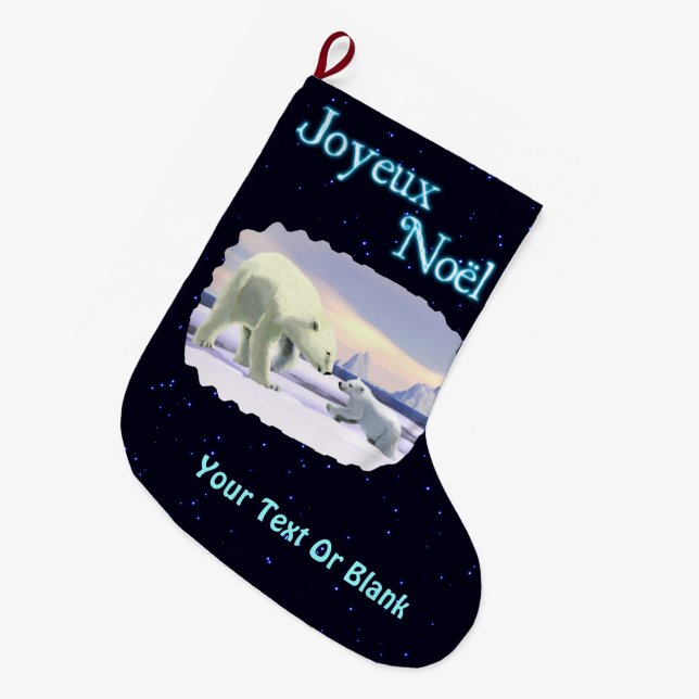 Joyeux Noёl - Mama Nose Best Large Christmas Stocking (Front (Hanging))