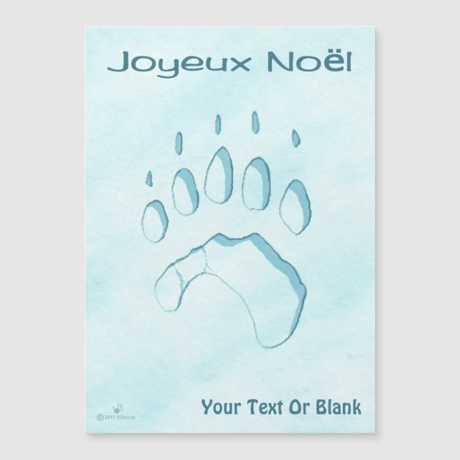Joyeux Noёl - Polar Bear Paw Print (Front)