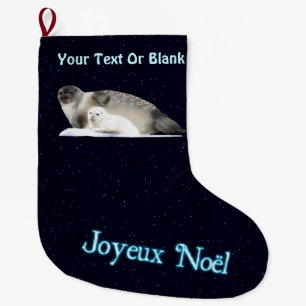 Joyeux Noёl - Ringed Seal Large Christmas Stocking