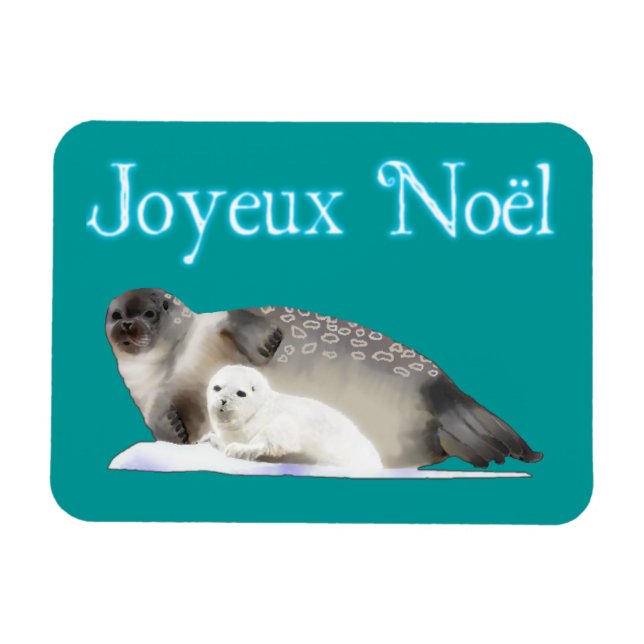 Joyeux Noёl - Ringed Seal Magnet (Horizontal)