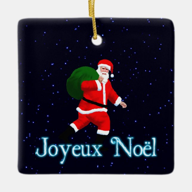 Joyeux Noёl - Santa Claus Ceramic Ornament (Front)