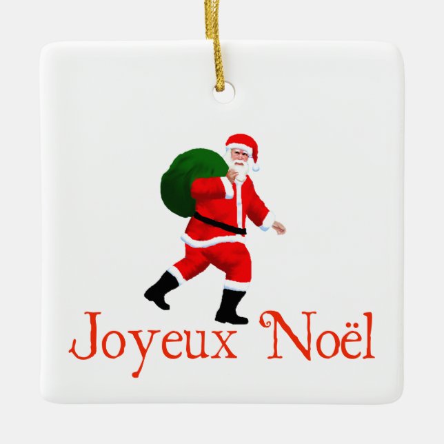 Joyeux Noёl - Santa Claus Ceramic Ornament (Front)