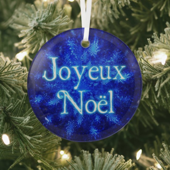 Joyeux Noёl - Snowburst Glass Ornament (Insitu)