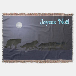 Joyeux Noёl - Wolfpack Throw Blanket