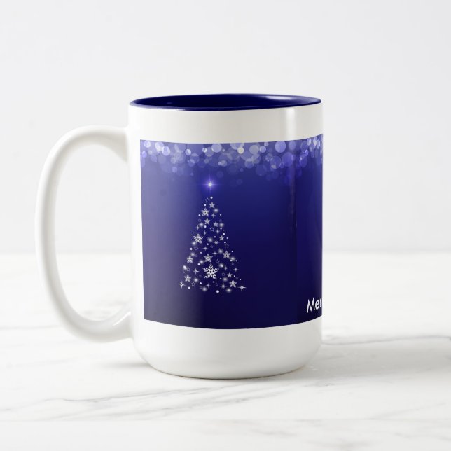 Joyeux Noël 15 oz Mug à deux tons (Gauche)
