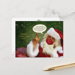 Joyeux Noël 2025 Père Noël avec carte postale Masq