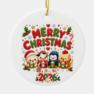 Joyeux Noël 2026 Ornement en Céramique