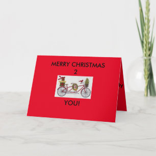 Joyeux Noël 2 vous vélo carte de Noël