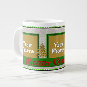Joyeux Noël 3 photos de café vert Mug